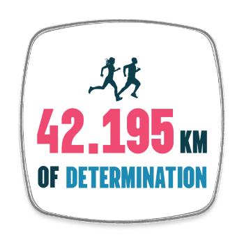 Marathon - 42 195 km de détermination - Magnet carré - blanc - Devant