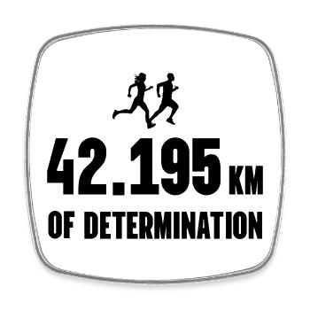 Marathon - 42,195 km of Determination - Square fridge magnet - white - Front
