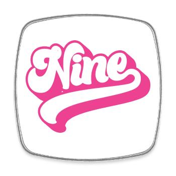 Neuf 9e anniversaire pour les filles de 9 ans - Magnet carré - blanc - Devant