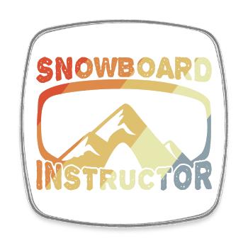 Snowboard Instruktor - Viereckiger Kühlschrankmagnet - Weiß - Vorne