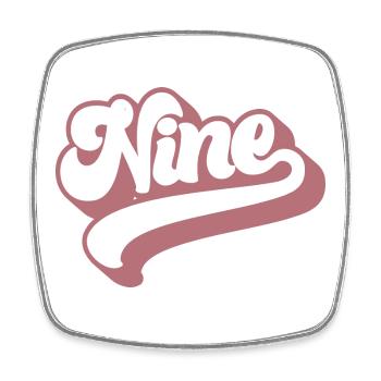 Neuf 9e anniversaire pour les filles de 9 ans - Magnet carré - blanc - Devant