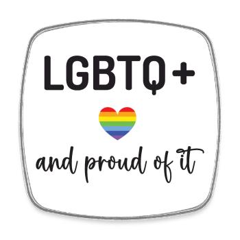 Mois de la fierté - LGBTQ+ et fiers de l’être - Magnet carré - blanc - Devant
