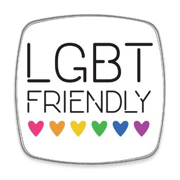 LGBT-freundlich - Viereckiger Kühlschrankmagnet - Weiß - Vorne