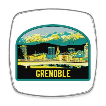 Grenoble: beauty of the capital of the Alps - Square fridge magnet - white - Front