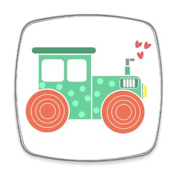 Heart Tractor Commercial Vehicle Farm Farming Field - Square fridge magnet - white - Front