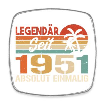 Original 1951 Jahrgang Vintage Geburtstag 1951 - Viereckiger Kühlschrankmagnet - Weiß - Vorne