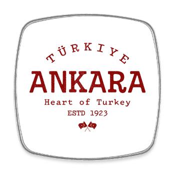 Ankara Herz der Türkei ESTD 1923 - Viereckiger Kühlschrankmagnet - Weiß - Vorne