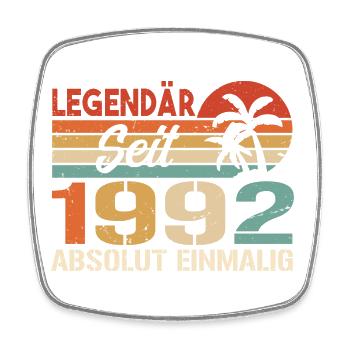 Original 1992 Jahrgang Vintage Geburtstag 1992 - Viereckiger Kühlschrankmagnet - Weiß - Vorne
