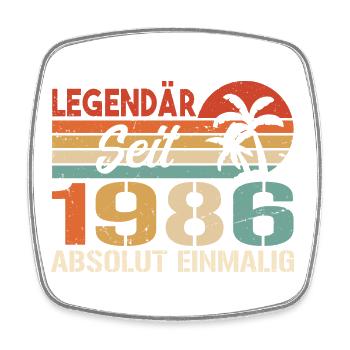 Original 1986 Jahrgang Vintage Geburtstag 1986 - Viereckiger Kühlschrankmagnet - Weiß - Vorne