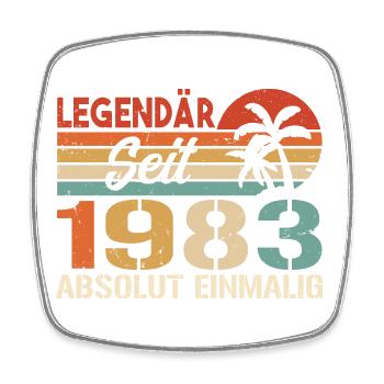 Original 1983 Jahrgang Vintage Geburtstag 1983 - Viereckiger Kühlschrankmagnet - Weiß - Vorne