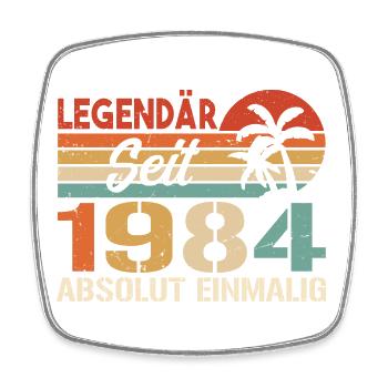 Original 1984 Jahrgang Vintage Geburtstag 1984 - Viereckiger Kühlschrankmagnet - Weiß - Vorne