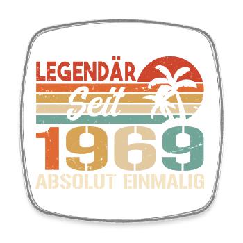 Original 1969 Jahrgang Vintage Geburtstag 1969 - Viereckiger Kühlschrankmagnet - Weiß - Vorne