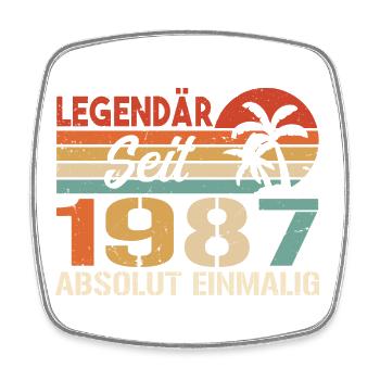 Original 1987 Jahrgang Vintage Geburtstag 1987 - Viereckiger Kühlschrankmagnet - Weiß - Vorne