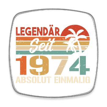 Original 1974 Jahrgang Vintage Geburtstag 1974 - Viereckiger Kühlschrankmagnet - Weiß - Vorne