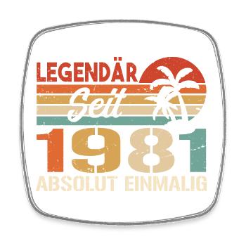 Original 1981 Jahrgang Vintage Geburtstag 1981 - Viereckiger Kühlschrankmagnet - Weiß - Vorne