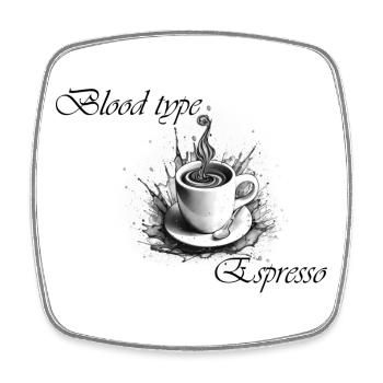 Blood Type Espresso 2 - Square fridge magnet - white - Front