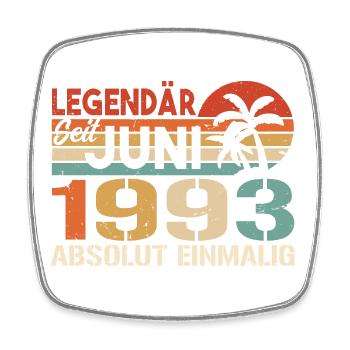 Legendär seit Juni 1993 - Geburtstag 1993 - Viereckiger Kühlschrankmagnet - Weiß - Vorne