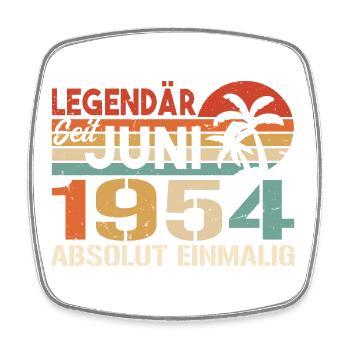 Legendär seit Juni 1954 - Geburtstag 1954 - Viereckiger Kühlschrankmagnet - Weiß - Vorne