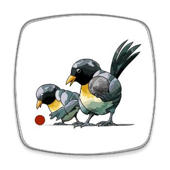 Boules de boules de boules pour pétanque - Magnet carré - blanc - Devant