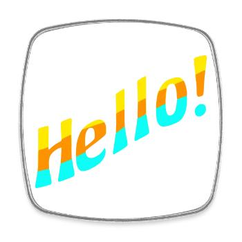 Hello! - Viereckiger Kühlschrankmagnet - Weiß - Vorne
