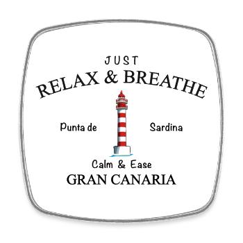 Gran Canaria, Relax, Leuchtturm Punta de Sardina - Viereckiger Kühlschrankmagnet - Weiß - Vorne