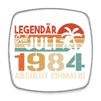 1984 Juli Geboren im Juli 1984 - Viereckiger Kühlschrankmagnet - Weiß - Vorne
