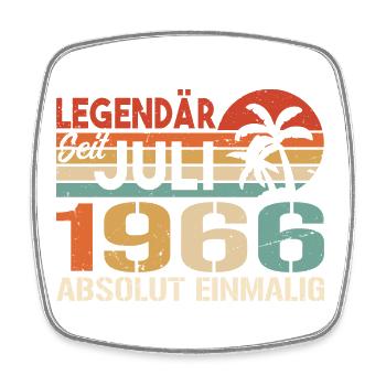 1966 Juli Geboren im Juli 1966 - Viereckiger Kühlschrankmagnet - Weiß - Vorne