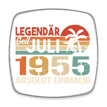 1955 Juli Geboren im Juli 1955 - Viereckiger Kühlschrankmagnet - Weiß - Vorne