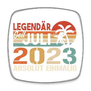 2023 Juli Geboren im Juli 2023 - Viereckiger Kühlschrankmagnet - Weiß - Vorne