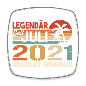 2021 Juli Geboren im Juli 2021 - Viereckiger Kühlschrankmagnet - Weiß - Vorne