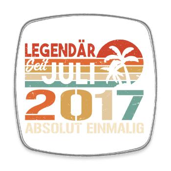 2017 Juli Geboren im Juli 2017 - Viereckiger Kühlschrankmagnet - Weiß - Vorne