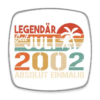 2002 Juli Geboren im Juli 2002 - Viereckiger Kühlschrankmagnet - Weiß - Vorne