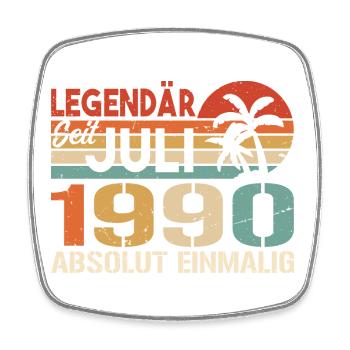 1990 Juli Geboren im Juli 1990 - Viereckiger Kühlschrankmagnet - Weiß - Vorne