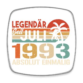 1993 Juli Geboren im Juli 1993 - Viereckiger Kühlschrankmagnet - Weiß - Vorne