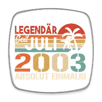 2003 Juli Geboren im Juli 2003 - Viereckiger Kühlschrankmagnet - Weiß - Vorne