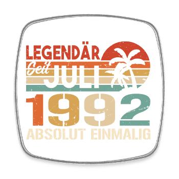 1992 Juli Geboren im Juli 1992 - Viereckiger Kühlschrankmagnet - Weiß - Vorne