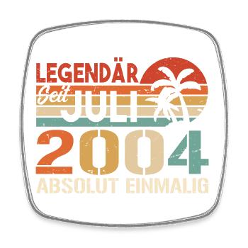 2004 Juli Geboren im Juli 2004 - Viereckiger Kühlschrankmagnet - Weiß - Vorne