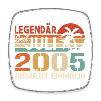 2005 Juli Geboren im Juli 2005 - Viereckiger Kühlschrankmagnet - Weiß - Vorne