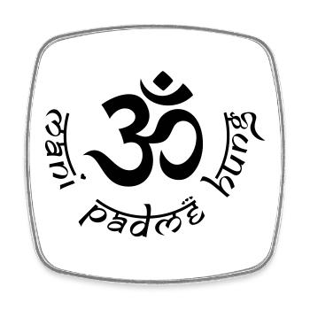 OM Mani Padme Hung - Viereckiger Kühlschrankmagnet - Weiß - Vorne