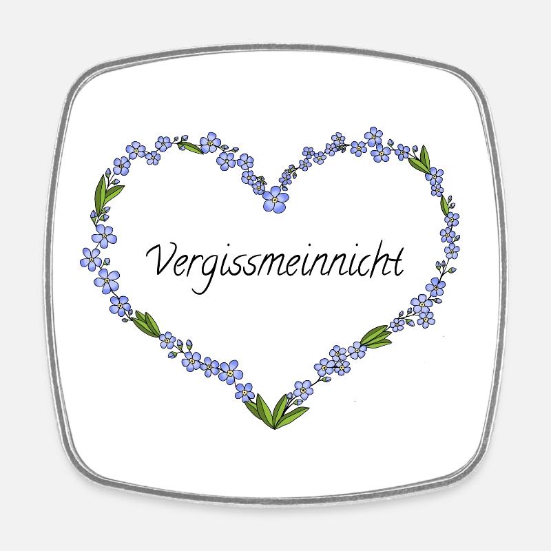Forget-me-not - Square fridge magnet - white