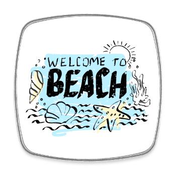Willkommen bei Beach Scene - Viereckiger Kühlschrankmagnet - Weiß - Vorne