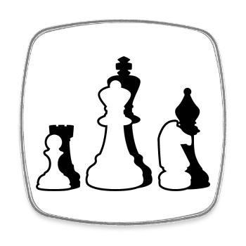 Chess - Square fridge magnet - white - Front