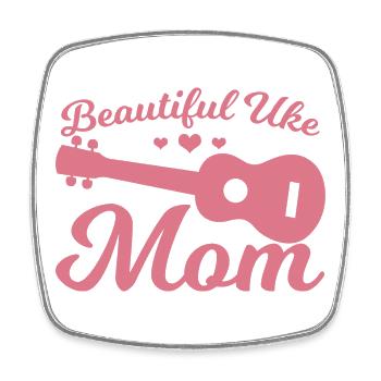 Uke Mama - Square fridge magnet - white - Front