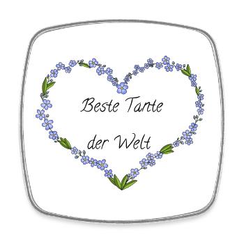 Beste Tante der Welt - Viereckiger Kühlschrankmagnet - Weiß - Vorne