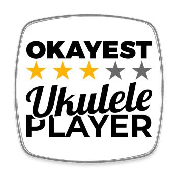 Lustiger Ukulelist - Viereckiger Kühlschrankmagnet - Weiß - Vorne