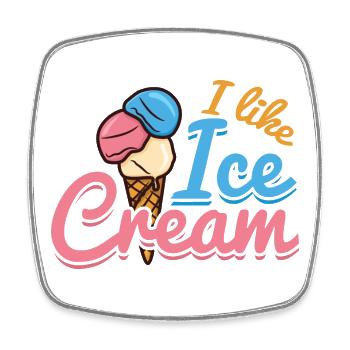 Eiscreme Liebe - Viereckiger Kühlschrankmagnet - Weiß - Vorne