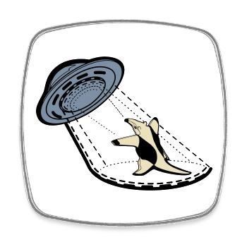 Tamandua Little anteater against UFO - Square fridge magnet - white - Front