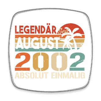 Geboren im August 2002 Funny Birthday Retro - Viereckiger Kühlschrankmagnet - Weiß - Vorne