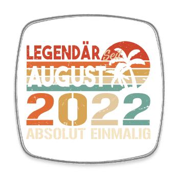 Geboren im August 2022 Funny Birthday Retro - Viereckiger Kühlschrankmagnet - Weiß - Vorne