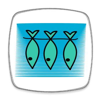 FISH. APRIL FOOL. HOLIDAY. SUMMER. HUMOR - Square fridge magnet - white - Front